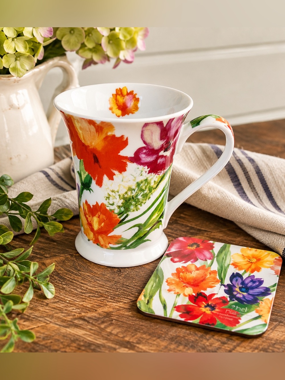 Pimpernel Mug & Coaster Set Nel Whatmore Well Worth Waiting For Fine Porcelain